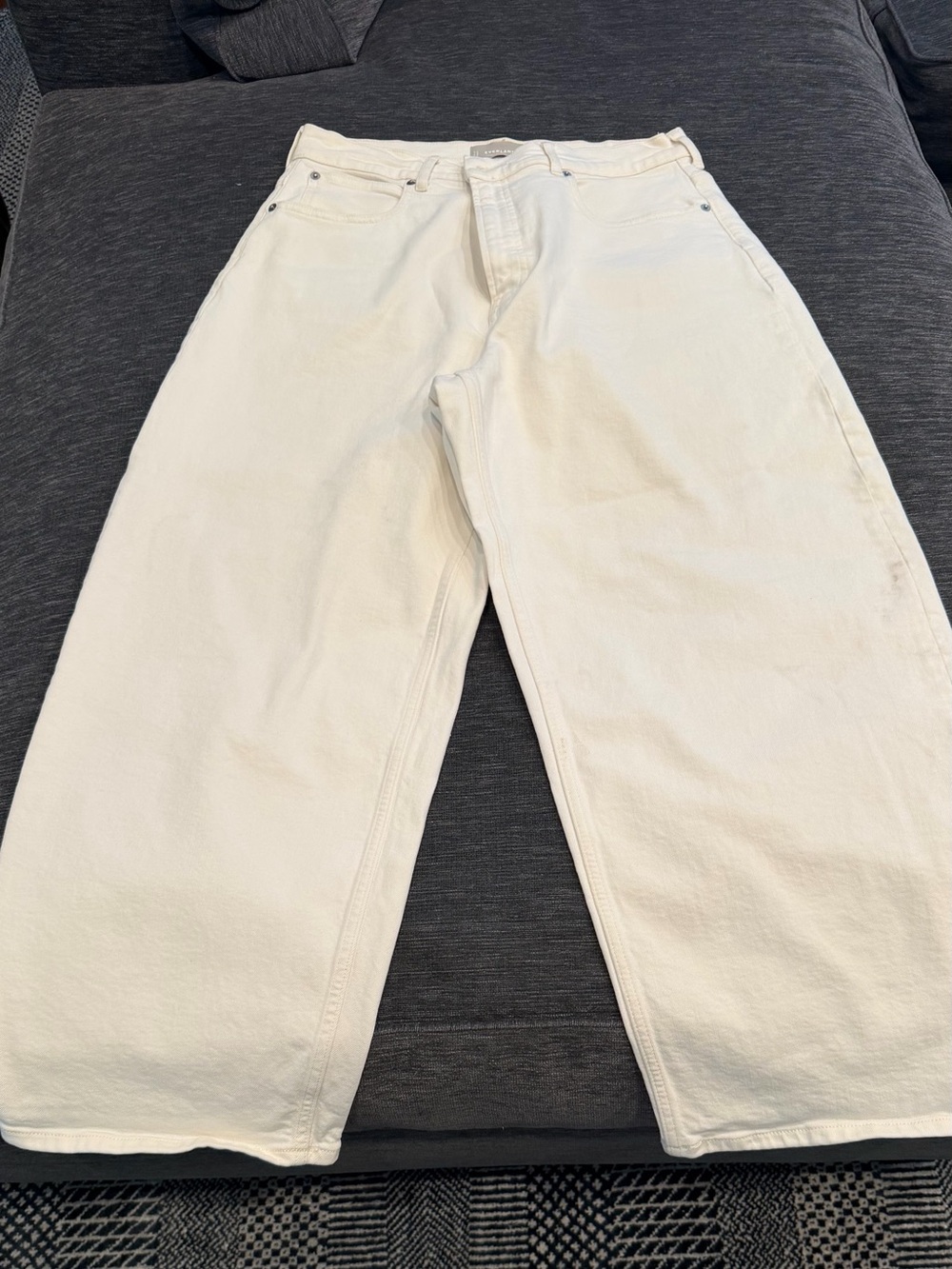 Everlane Wide Leg Flare Jeans in Off-White 31 r